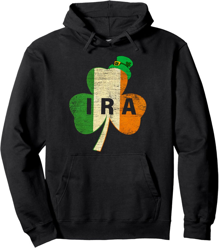 St. Patricks Day IRA Vintage Irland Flagge Irish Luck Shamrock Pullover Hoodie