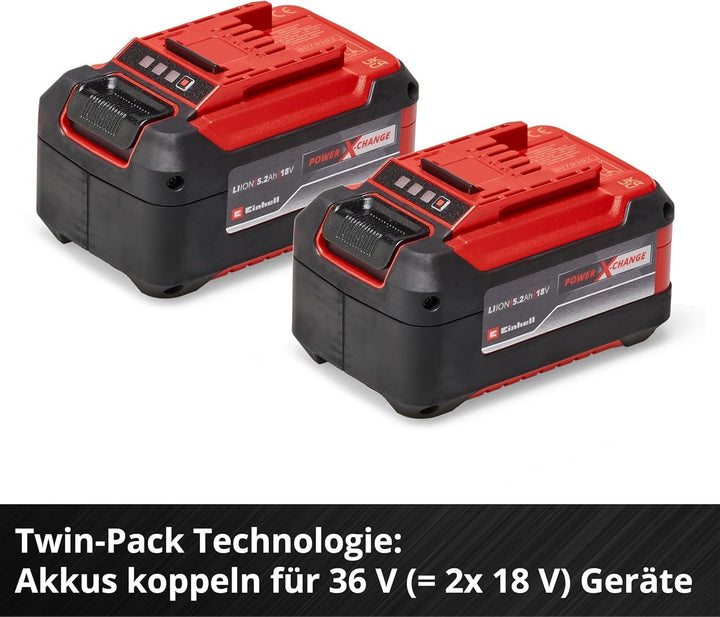 Original Einhell Starter Kit 5,2 Ah Akku und Fastcharger Power X-Change (Li-Ion, 18 V, 80 min Ladeze
