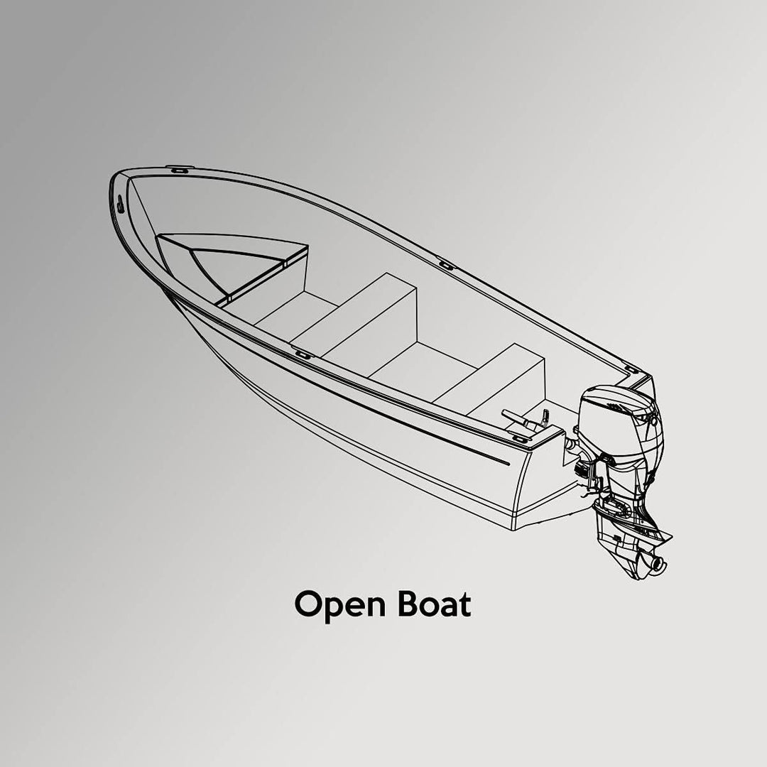Oceansouth Persenning Abdeckplane für Offene Boote Schwarz Länge 3.5m - 3.7m, Schwarz Länge 3.5m - 3