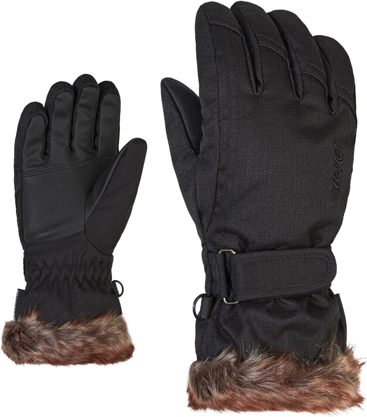 Ziener Mädchen LIM GIRLS glove junior Ski-Handschuhe / Wintersport |warm, atmungsaktiv 6.5 black-str