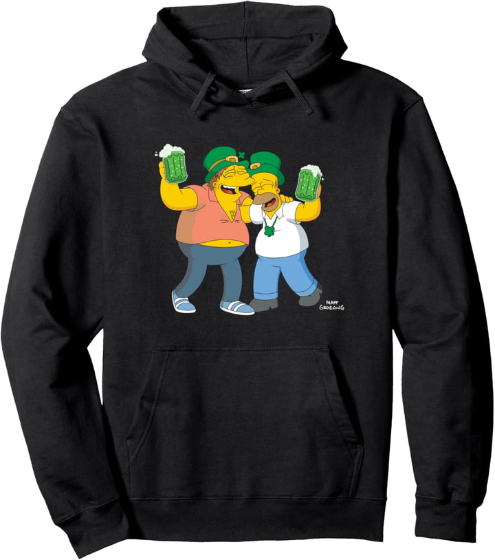 The Simpsons Homer and Barney Cheers to St. Patrick’s Day Pullover Hoodie