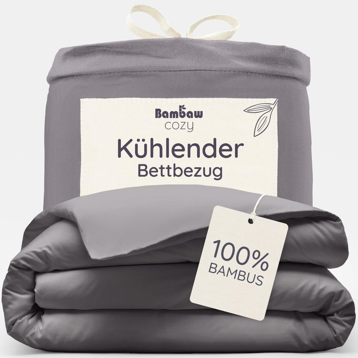 Bettdeckenbezug Dunkelgrau | 200x200 cm Bettwäsche | Bettdecke Bambus | Deckenbezug Allergiker | Bet