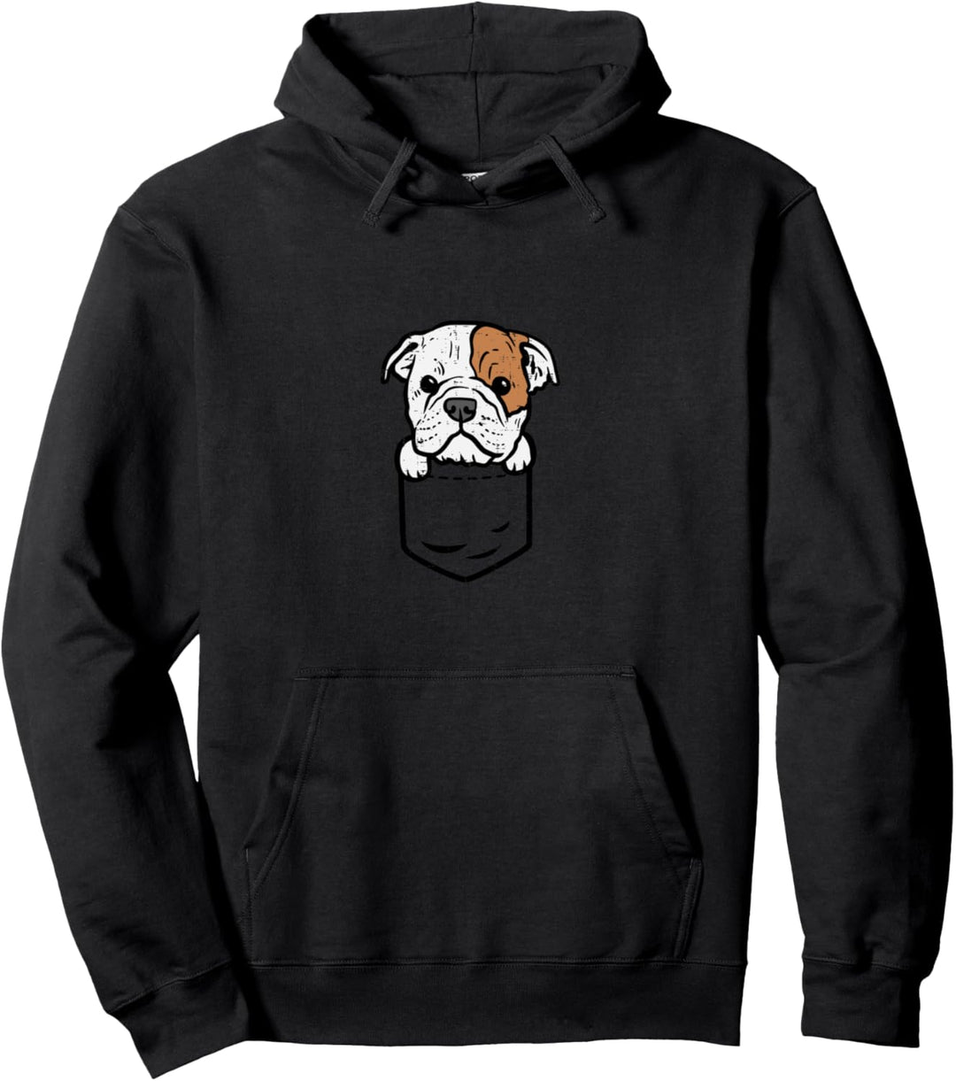 Pocket English Bulldog Puppy Cute Pet Dog Lover Owner Gift Pullover Hoodie