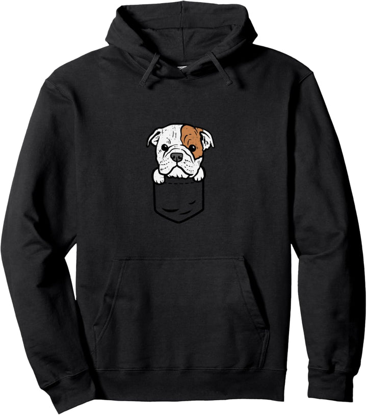 Pocket English Bulldog Puppy Cute Pet Dog Lover Owner Gift Pullover Hoodie