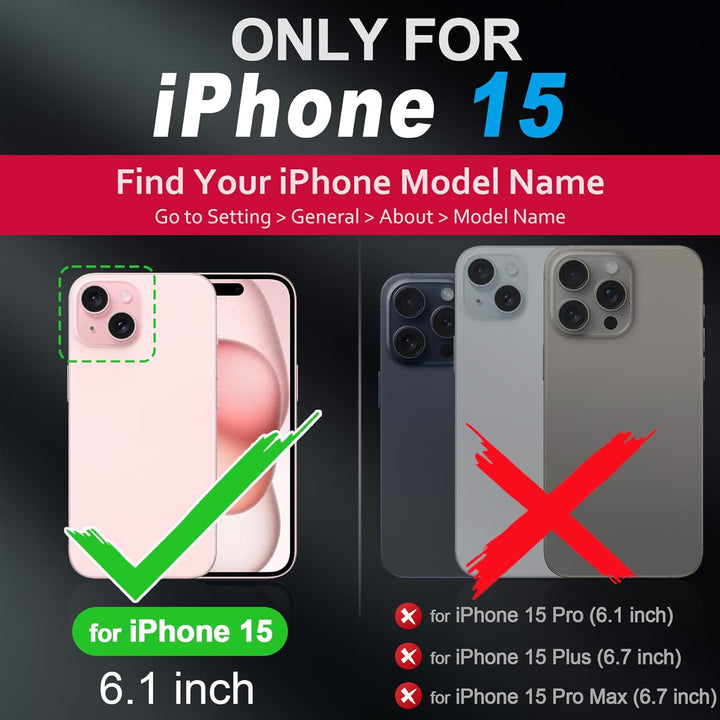 SHIELDON Hülle für iPhone 15, Echtleder Handyhülle [Abnehmbar] [kabelloses Laden] [Kartenfach] [Stän