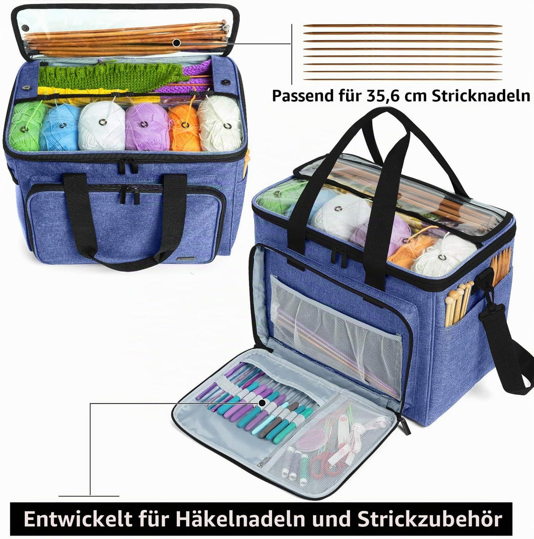 Teamoy Aufbewahrungstasche für Wolle, die geeignet zum Transportieren von Strick-/Häkeln Wolle ist u