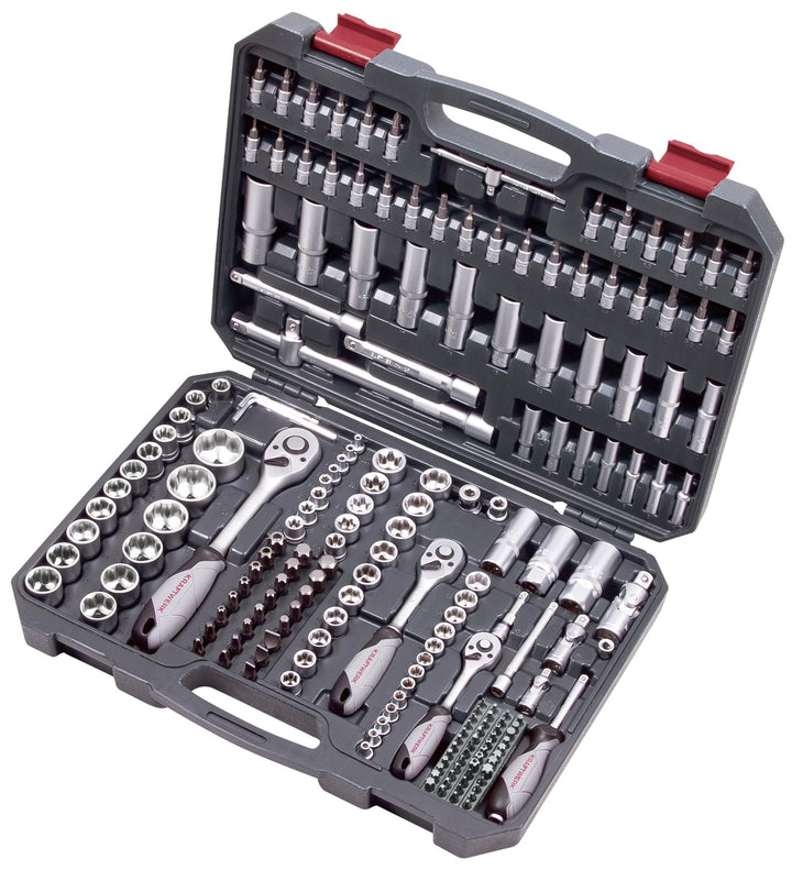 Kraftwerk Steckschlüssel-Satz; 1/4"+3/8"+1/2", 19 x 34 x 7.5 cm