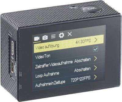 Somikon Action Cam 4K 60fps: Einsteiger-4K-Action-Cam, WLAN Full HD (60 fps) mit Unterwassergehäuse