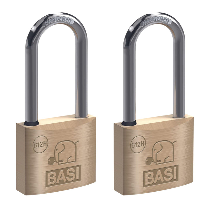 BASI | Vorhangschloss 2er Set | extra hoher Bügel 63 mm | Wasserstopp | verschiedenschliessend | mas