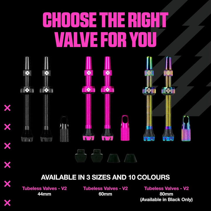 Muc-Off Unisex V2 Presta Tubeless Ventile, Grün, 44mm Grün 44mm, Grün 44mm