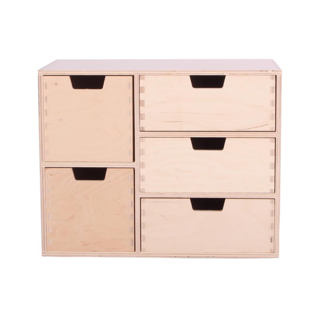 Schubladen-Box aus Holz – Elegante Minikommode für vielseitige Aufbewahrung | Premium Qualität, natü