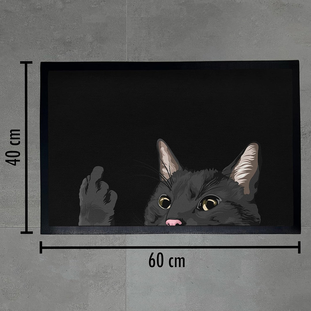 Trendation - Lustige Fussmatte Katze Geschenk Katzenbesitzerin Mittlerer Finger Freche Katze Frauen