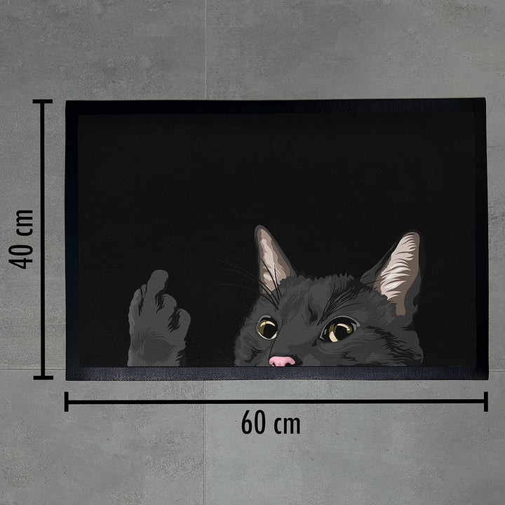 Trendation - Lustige Fussmatte Katze Geschenk Katzenbesitzerin Mittlerer Finger Freche Katze Frauen
