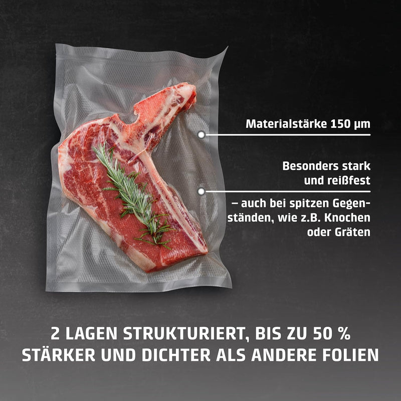 CASO Profi- Folienbeutel 40x60 cm / 25 Beutel, für alle Vakuumierer, BPA-frei, sehr stark & reissfes