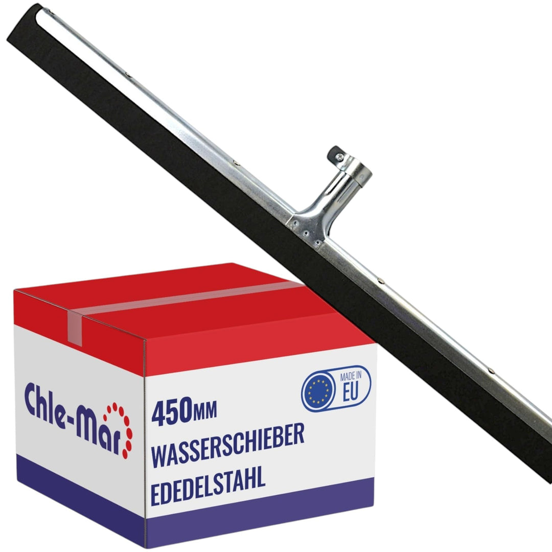 Chle-Mar Wasserschieber Bodenabzieher 45 cm, aus Edelstahl mit Schaumgummi | Abzieher Boden für Inne