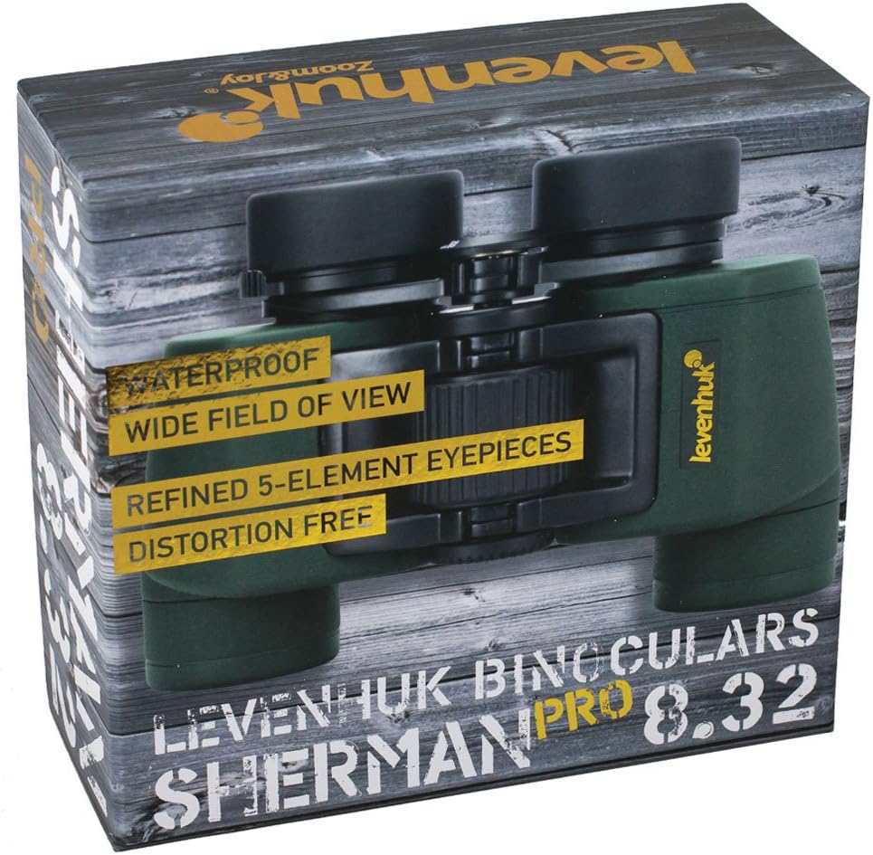 Levenhuk Sherman PRO 8x32 Fernglas mit Durchgehend Mehrfachvergüteter Optik und Einzigartigem 5-Elem