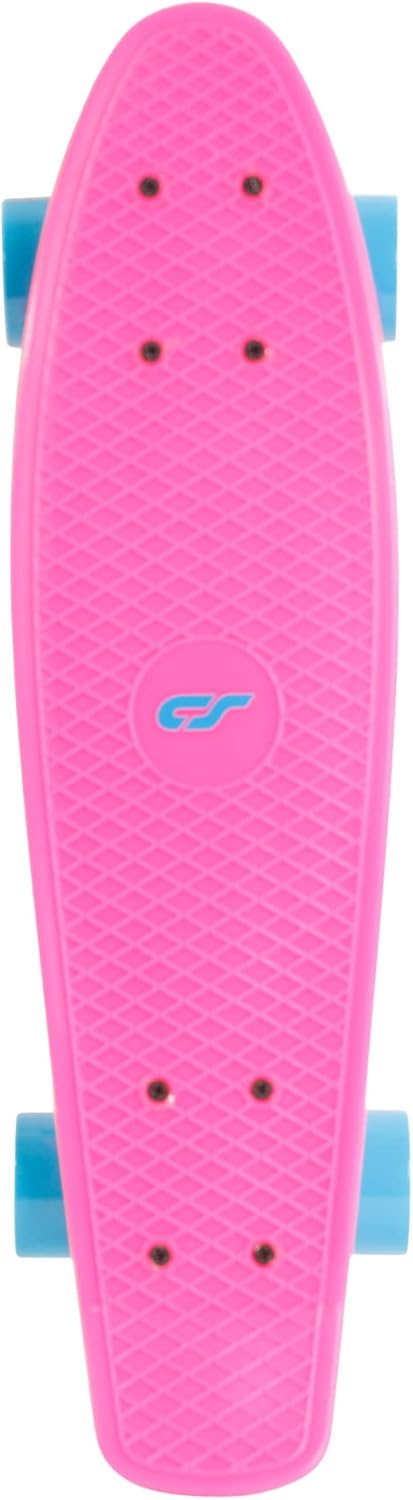 Skateboard Mini Cruiser Board, Komplettboard, Retro-Style für Kinder & Jugendliche, Komplettboard, P