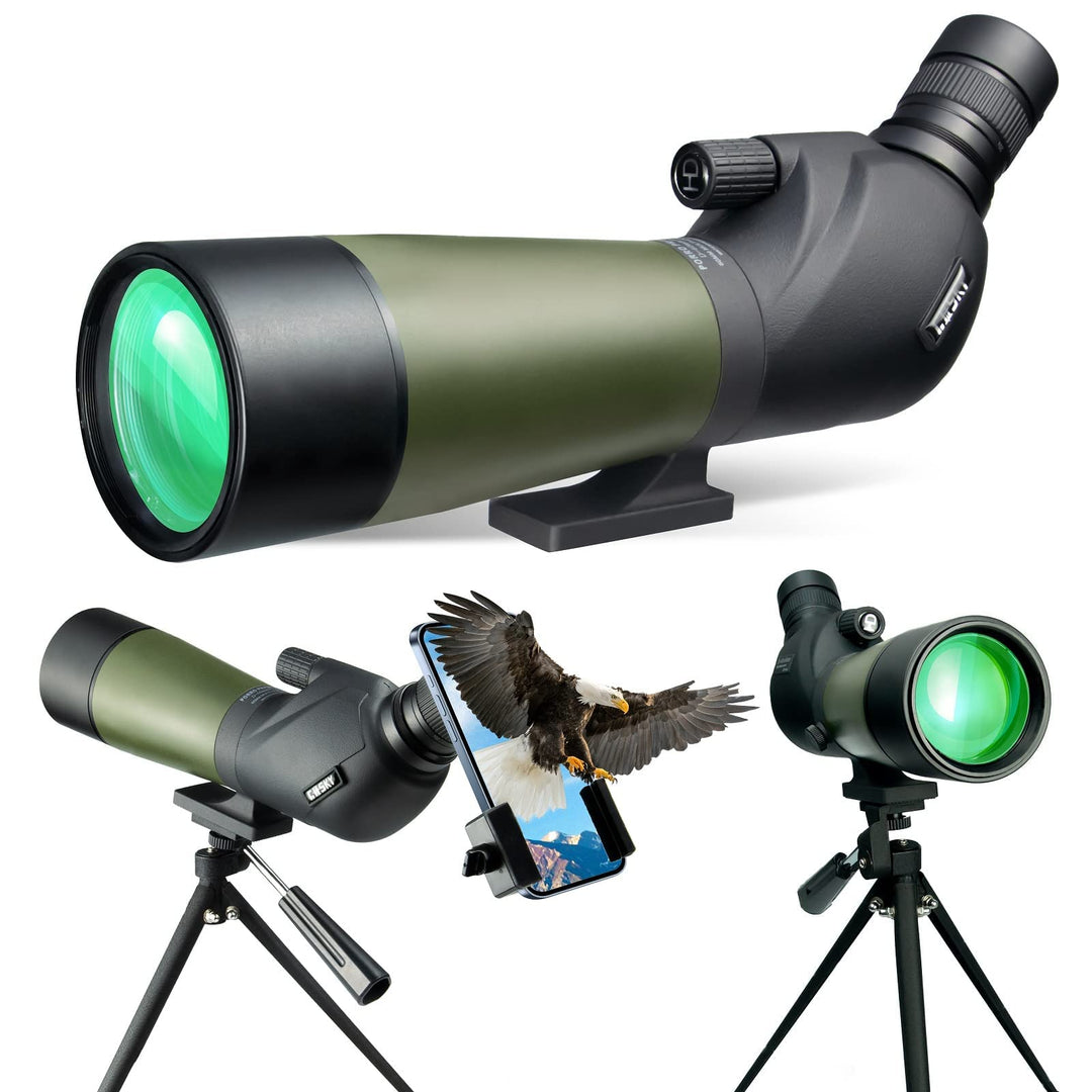 Gosky 20-60x60mm Spektiv, wasserdicht, stossfest, mit Stativ und Digiscoping-Adapter, BAK4-Prismen,