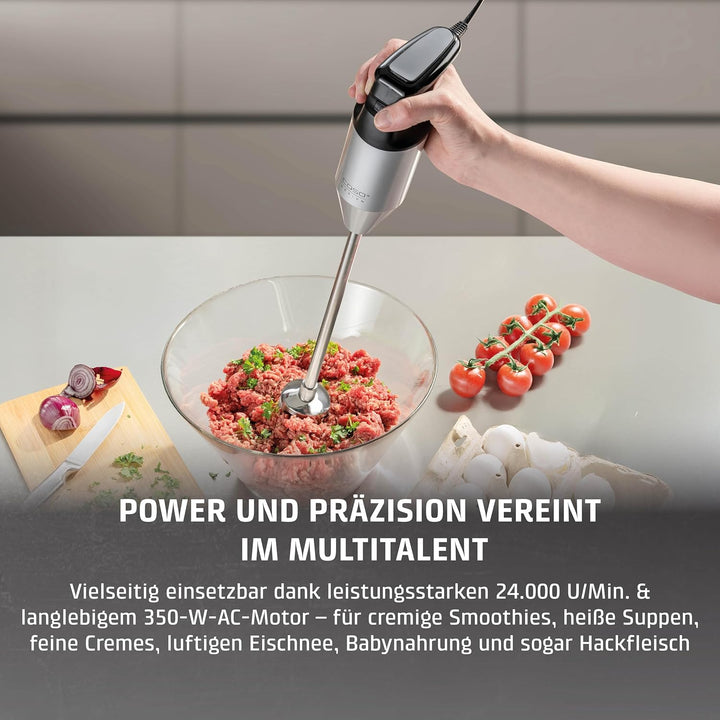 CASO HB 2400 Pro XL-Design Stabmixer Inkl. Zubehör, kraftvoller Stabmixer zum Mixen, Rühren, Quirlen