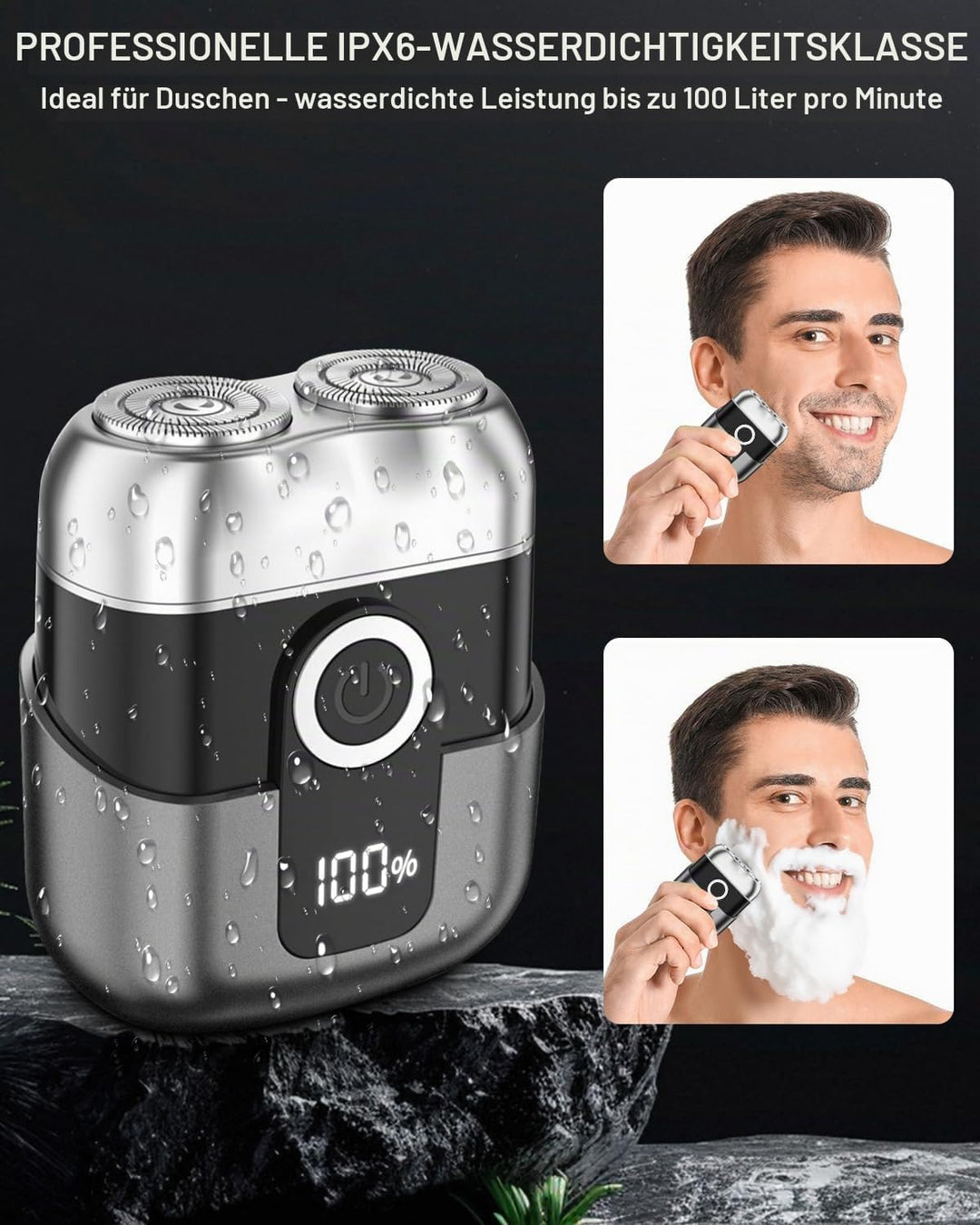 Mit LED -Anzeige Mini Rasierer Herren, IPX6 Wasserdicht Mini Rasierer, Bringen Sie Einen Ersatzwerkz