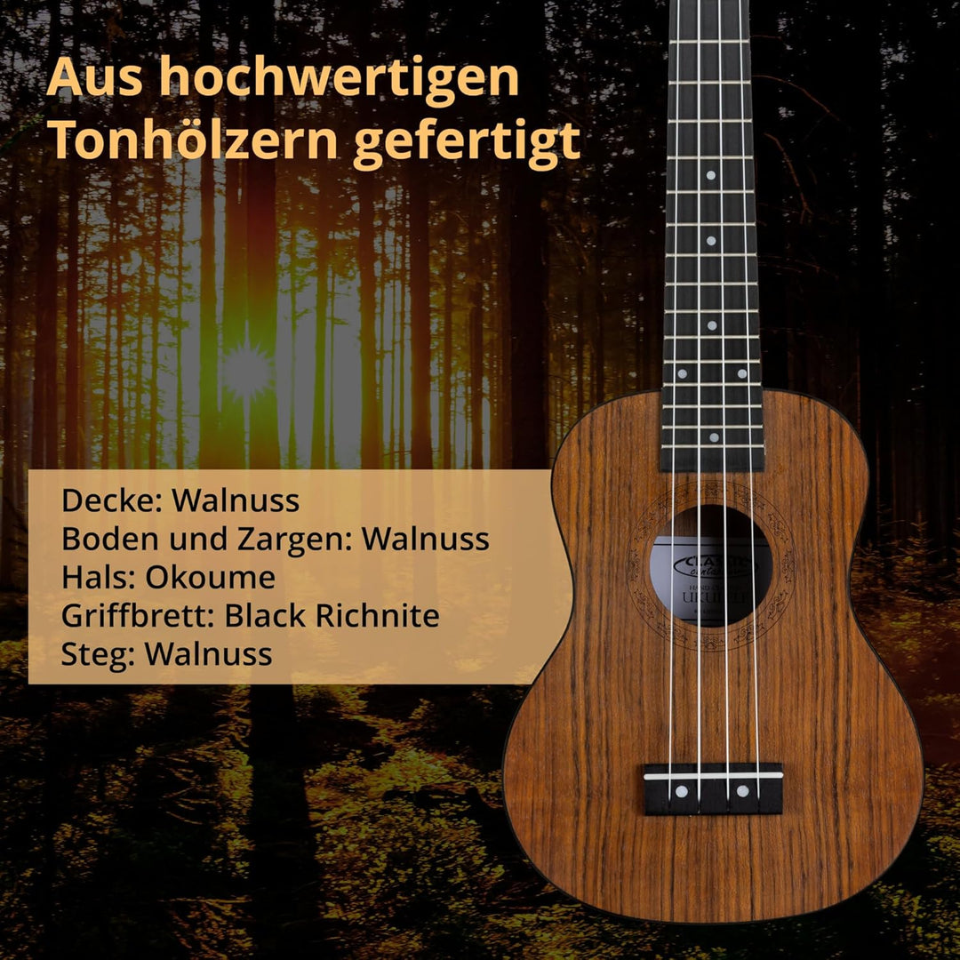Classic Cantabile Ukulele Sopran Walnuss