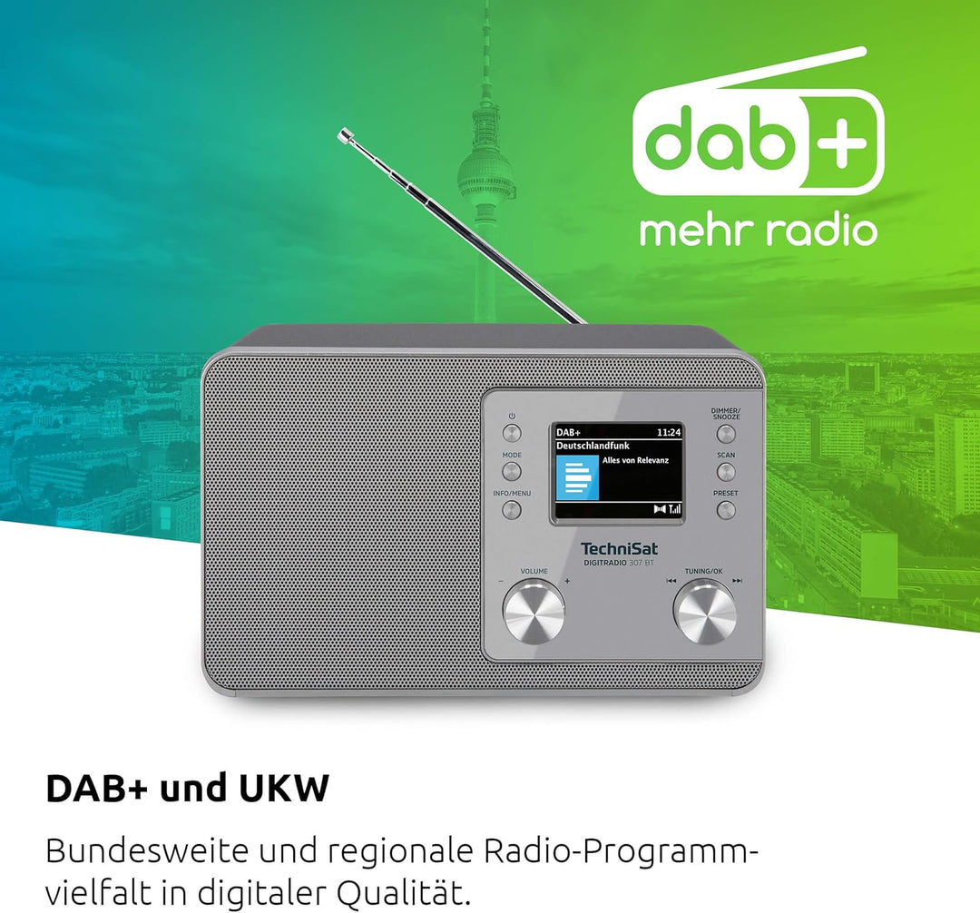 TechniSat DIGITRADIO 307 BT – DAB+ Radio mit BestTune (DAB, UKW, AUX in, Bluetooth-Audiostreaming, K