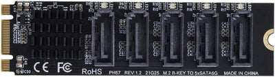 Xiwai NGFF Key B+M auf SATA 3.0 6 Gbit/s 5 Ports Adapter Converter Port Select JMB575 NGFF B/M-Key t