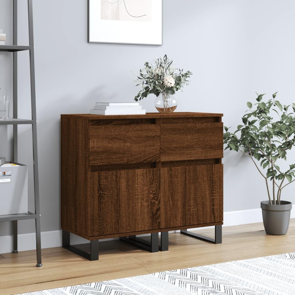 vidaXL Sideboard 2 STK., Kommode mit viel Stauraum, Mehrzweckschrank Anrichte für Wohnzimmer, Schran