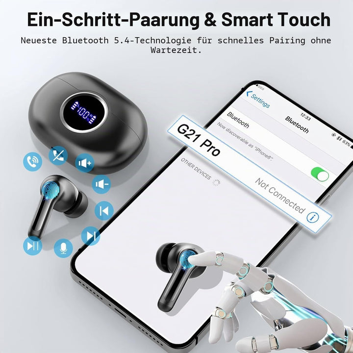 Rinsmola 2026 Bluetooth Headphones, 50 Hours Deep Bass Kopfhörer Kabellos Bluetooth 5.4, 3.6g A-Ster