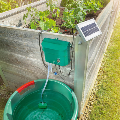 Solar Bewässerungssystem Waterdrops Komplettset Pflanzenbewässerung mit 15 Sprinklern Esotec 101100