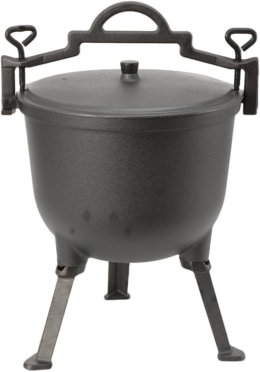 LALABU Gulaschkanone, 10L Gulaschkessel mit Abnehmbarer Aufhäng-/Tragegriff,Camping Cooking Set mit