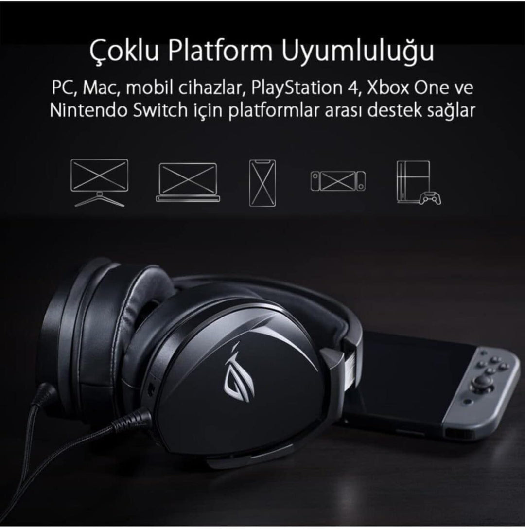 ASUS ROG Theta Electret Gaming Headset (3,5mm, Bügelmikrofon, kompatibel mit PCs, Smartphones, Noteb