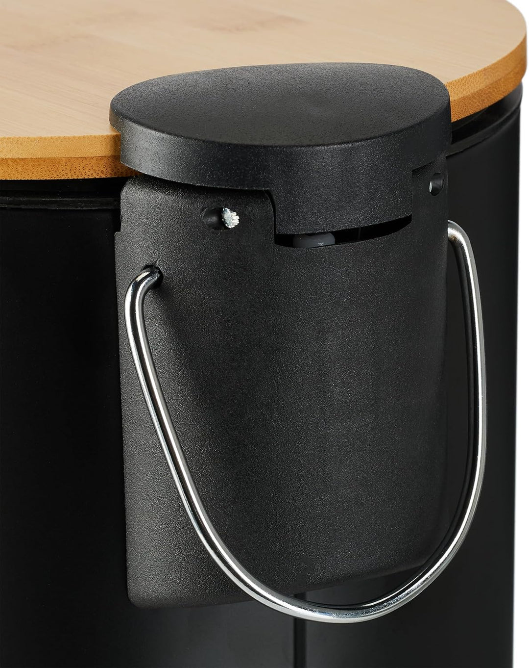 Relaxdays Kosmetikeimer, 3 Liter, Absenkautomatik, entnehmbarer Inneneimer, Bad Mülleimer, Metall, B