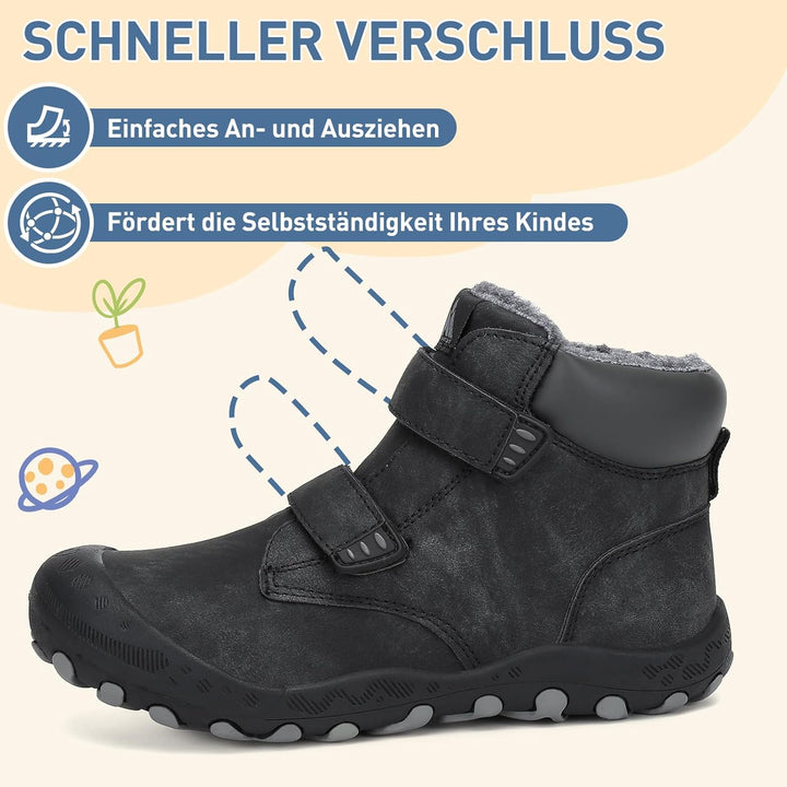 Mishansha Kinder Winterschuhe Mädchen Winterstiefel Warm Schneestiefel Gefüttert Boots Wasserdicht 2