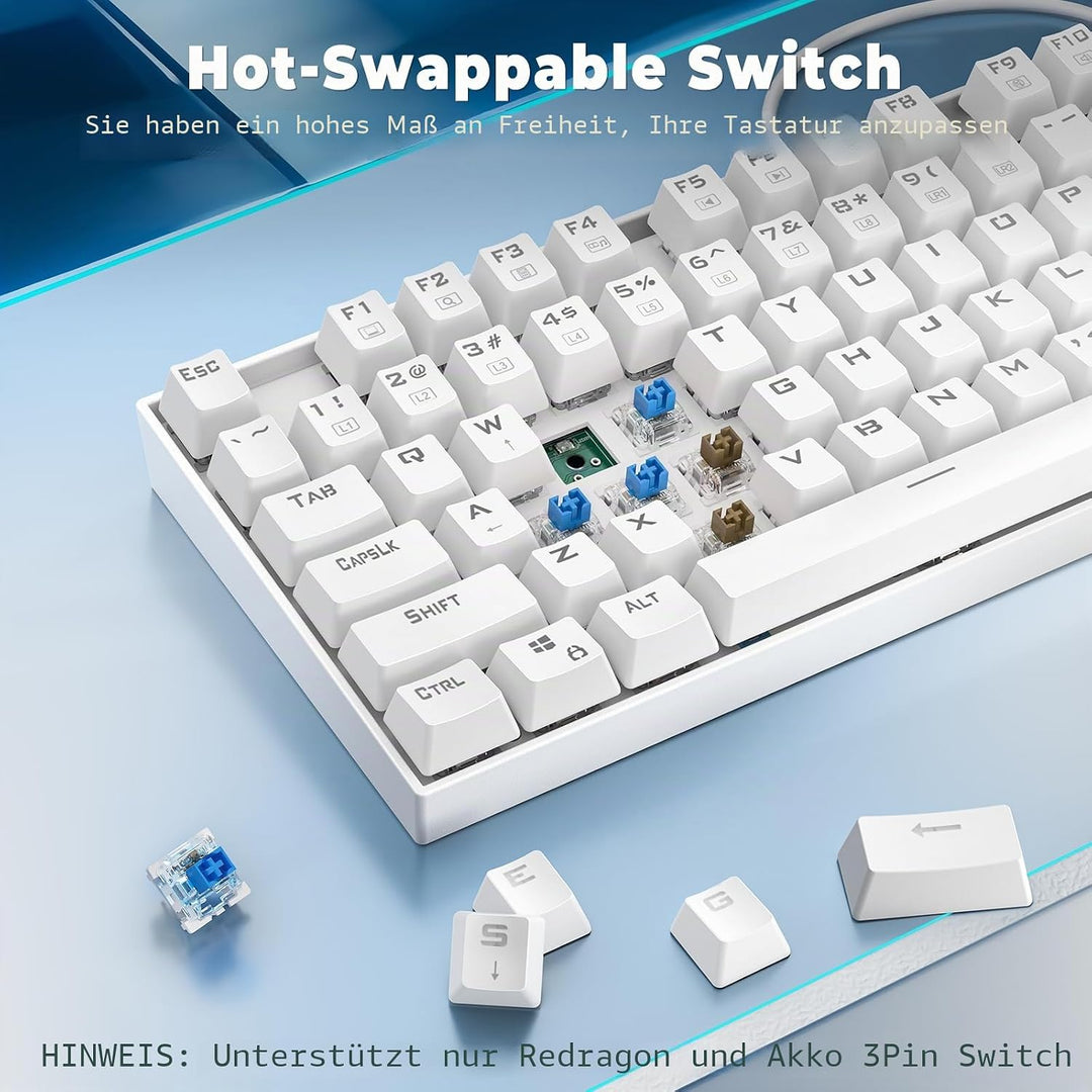 Redragon K552 Mechanische Gaming-Tastatur RGB LED Hintergrundbeleuchtung verdrahtet mit Anti-Staub-P