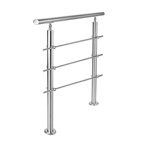 Aufun Treppengeländer Edelstahl Handlauf Geländer für Treppen, Innen und Aussen, Balkon, Brüstung, S