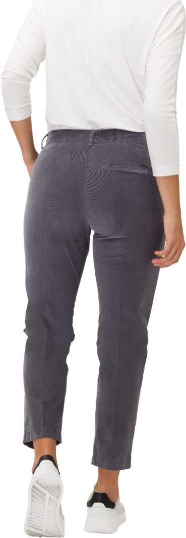 BRAX Damen Style Maron Structure Velvet Hose 27W / 32L Dark Grey, 27W / 32L Dark Grey