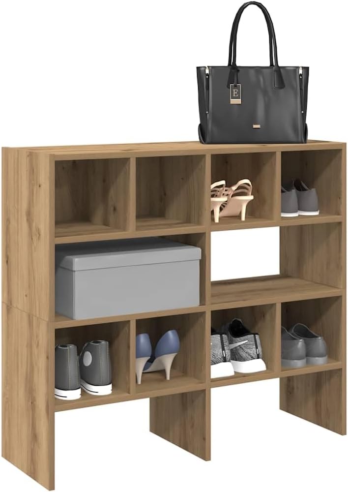 vidaXL Schuhregale 2 STK. Stapelbar Artisan-Eiche 89,5x30x40 cm, Schuhaufbewahrung, Schuhorganizer,