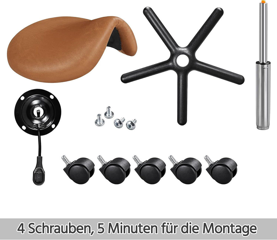 Yaheetech Bürohocker Sattelhocker Rollhocker Drehhocker Praxishocker Arbeitshocker mit höhenverstell