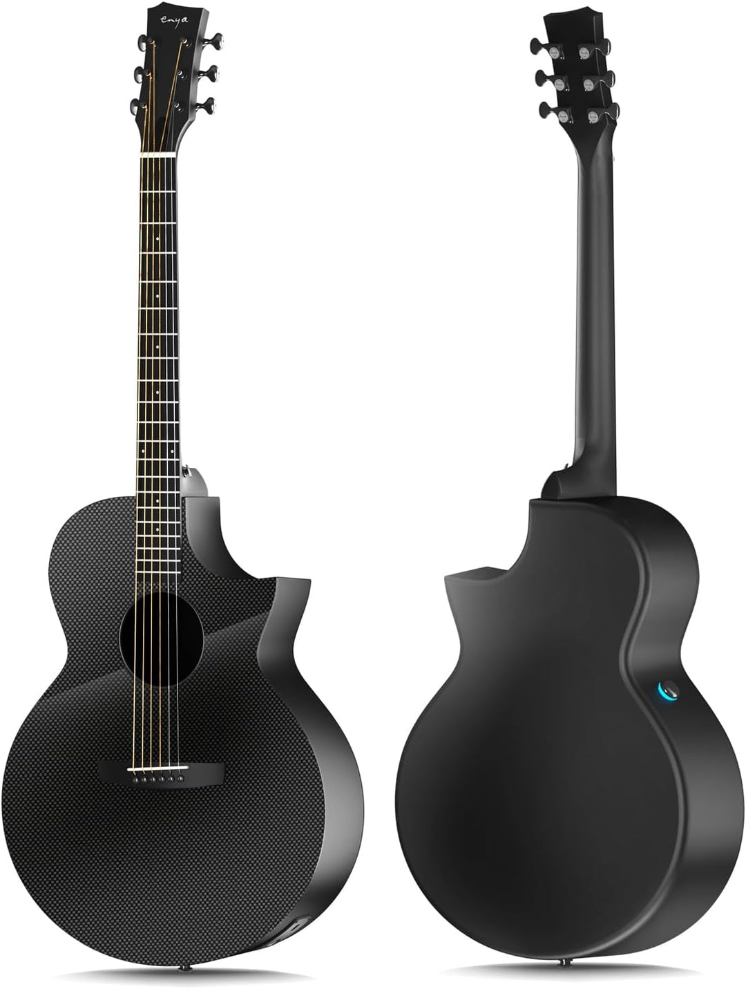 Enya X3 PRO Gitarre Set - 41 Zoll Schwarz Kohlefaser Elektro-Akustische Gitarren für Kinder Erwachse