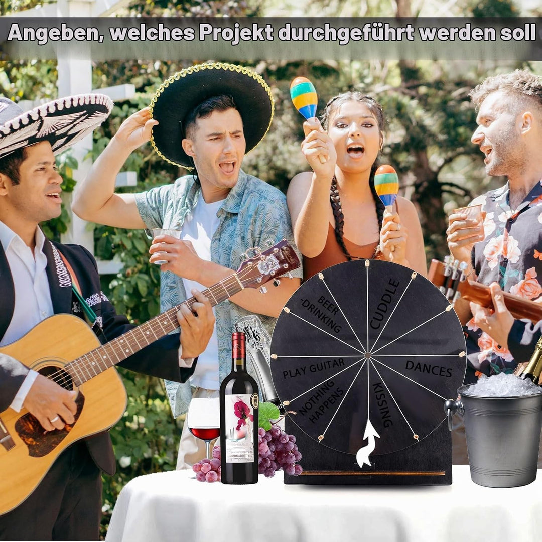 Hölzernes Glücksrad, 29 cm Preisrad Tisch-Glücksrad Tombola-Rad Roulette-Rad für Glücksspiel Preise