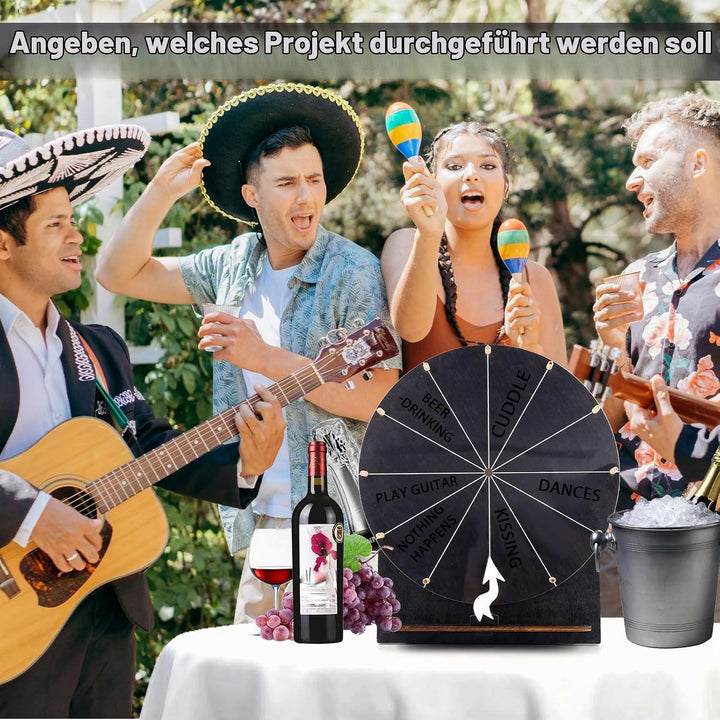 Hölzernes Glücksrad, 29 cm Preisrad Tisch-Glücksrad Tombola-Rad Roulette-Rad für Glücksspiel Preise