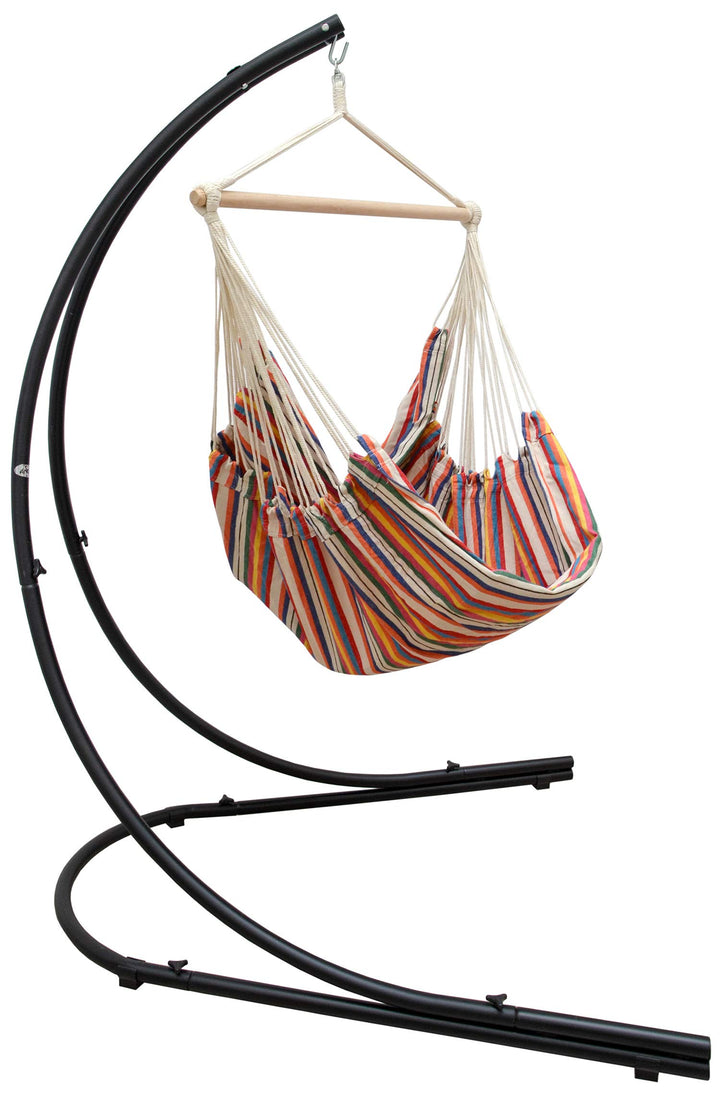 AMANKA XXL Hängesessel mit Gestell - Hängestuhl 185x130cm mit 210cm Metall Ständer für Garten - Gros