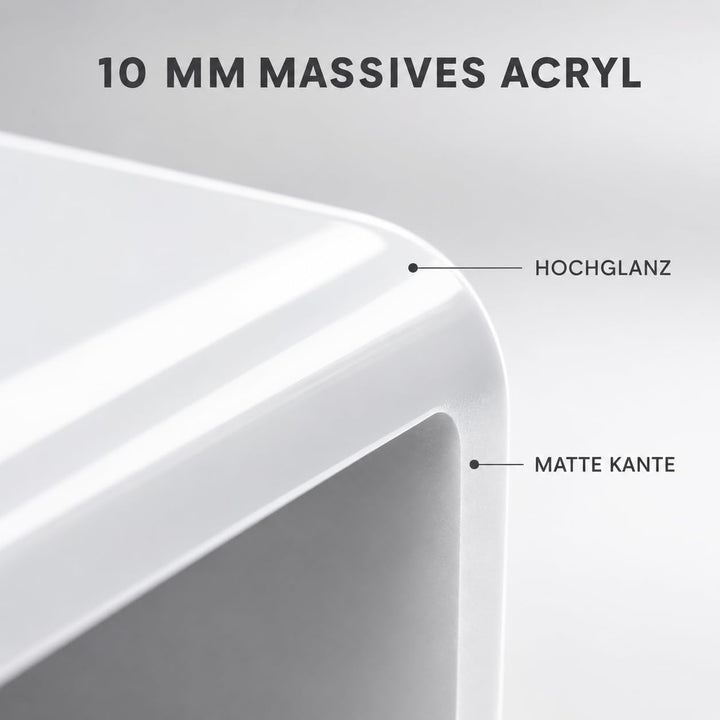 Acrylglas Monitorständer - Exklusive Bildschirmerhöhung aus deutscher Handarbeit - 10mm Monitor Stan