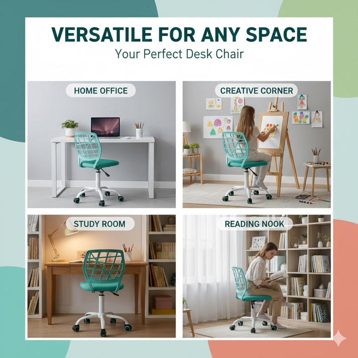 FurnitureR Bürostuhl Schreibtischstuhl Höhenverstellbar Stoffsitz Ergonomischer Arbeitsstuhl ohne Ar