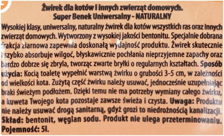 30L SUPER BENEK UNIVERSELL NATÜRLICH Katzenstreu Klumpstreu Einstreu