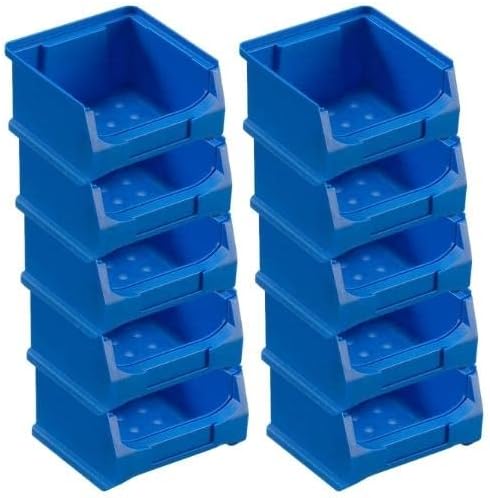 Blaue Sichtlagerbox 1.0 | HxBxT 6x10x10cm | 0,4 Liter | Sichtlagerbehälter, Sichtlagerkasten, Sichtl