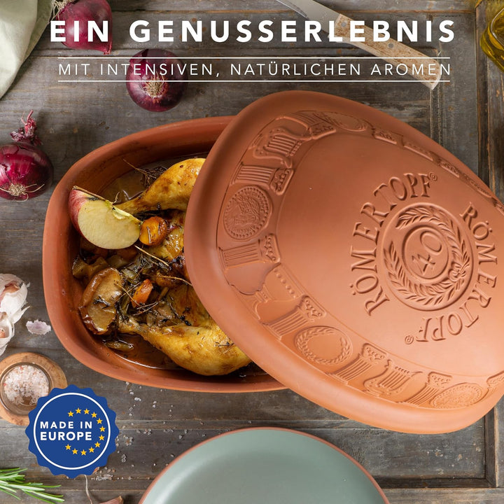 Römertopf Bräter Dampfgarer 40 Jahre Jubiläums-Edition 3,5 Liter, 34,0 x 26,0 x 19,0cm, Oval, Terrak