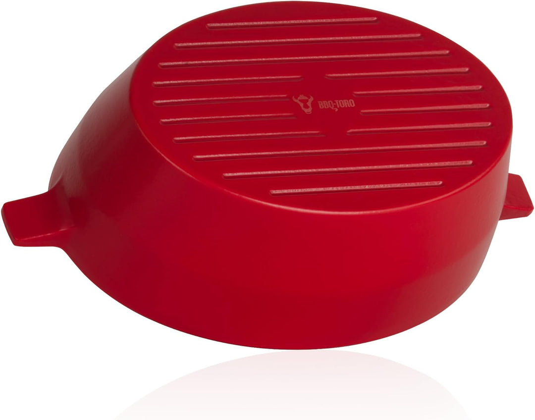 BBQ-Toro Gusseisen Luftbefeuchter emailliert | Rot, 2,7 Liter | Gusseisen-Luftbefeuchter, Wasserverd