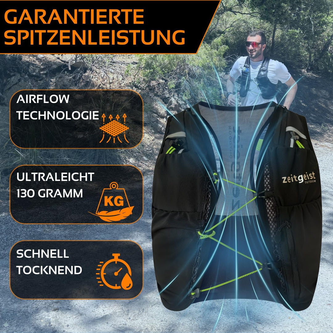 Laufweste Damen und Herren Urban fit 2L optimale Passform atmungsaktiv ultraleichter Laufrucksack 13